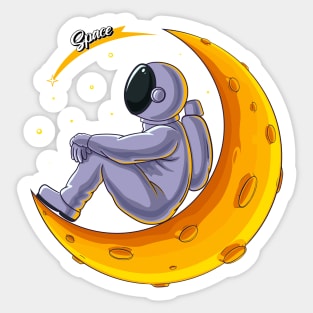 Astronaut on the moon Sticker